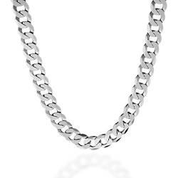 QUADRI - Elegante Halskette Herren aus Panzerkette (Cubana) - Breite 10mm - Silberkette Herren und Frauen aus 925er Echtsilber - Kette Herren Länge 45 cm - Made in Italy von QUADRI