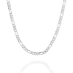QUADRI - Halskette (Figaro) für Herren - Frauen aus 925er Echtsilber - Breite 3.5mm - Länge 45 cm Verlängerung von 5cm - Made in Italy von QUADRI