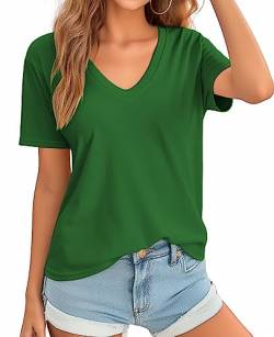 QUALFORT Damen Bamboo T-Shirt, Grün , Groß von QUALFORT