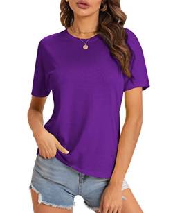 QUALFORT Damen Bamboo T-Shirt, Violett, XX-Large von QUALFORT