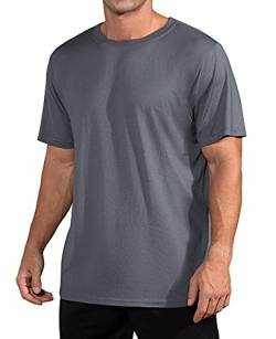 QUALFORT Herren Bambus T-Shirts Rundhals Unterhemd, A09-dunkelgrau., XX-Large von QUALFORT