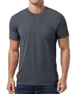 QUALFORT Herren T-Shirt Bamboo Pocket - Grau - Mittel von QUALFORT