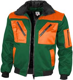 Qualitex - Pilotenjacke 4 in 1, Grün/Warnorange, 2XL von QUALITEX HIGH QUALITY WORKWEAR