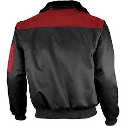 Qualitex - Pilotenjacke 4 in 1, Schwarz/Rot, 3XL von QUALITEX HIGH QUALITY WORKWEAR