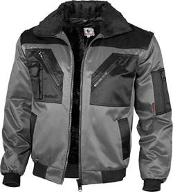 Qualitex - Pilotenjacke 4 in 1 - Kragen und Ärmel abtrennbar - mehrere Farben, GRAU/SCHWARZ, 3XL von QUALITEX HIGH QUALITY WORKWEAR