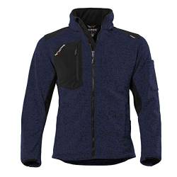 Qualitex Strick-Fleecejacke Unisex navy/meliert Größe: XXL; gefütterte, wärmende Workwear Winterjacke für Herren und Damen; warme Arbeitsjacke von QUALITEX HIGH QUALITY WORKWEAR