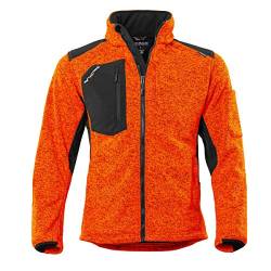 Qualitex Strick-Fleecejacke Unisex orange/meliert Größe: L; gefütterte, wärmende Workwear Winterjacke für Herren und Damen; warme Arbeitsjacke von QUALITEX HIGH QUALITY WORKWEAR