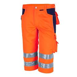 Qualitex Warnschutz-Shorts PRO MG 245 - orange/Marine - Größe: 48 von QUALITEX HIGH QUALITY WORKWEAR