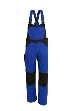 Qualitex X-Serie Unisex Latzhose in Kornblau/schwarz Größe 42, Lange Arbeitshose für Herren und Damen, Cargohose mit vielen Taschen von QUALITEX HIGH QUALITY WORKWEAR