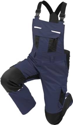 Qualitex iND Latzhose Unisex Herren Damen Farbe Blau/Schwarz Größe 52 von QUALITEX HIGH QUALITY WORKWEAR