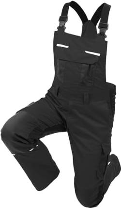 Qualitex iND Latzhose Unisex Herren Damen Farbe Schwarz Größe 66 von QUALITEX HIGH QUALITY WORKWEAR