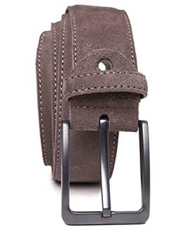 QUAMOD Wildleder Gürtel Damen Herren Hochwertiger Velours Ledergürtel Unisex 4 cm (40 mm) breit, Velourleder gürtel mit Geschenk-Box umweltfreundliche und faire Produktion von QUAMOD