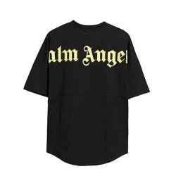 QUANLI Marken Angel&Palm T-Shirt Casual Kurzarm Herre Damen Weiß Schwarz Rundhals Bluse Hemd aus Baumwoll mit Bluse,L von QUANLI