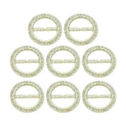 QUARKZMAN 8 Stück Kunststoff T-Shirt Clips, 30mm Runde Bling Harz Schal Ring Schnalle, Mode Krawattenkreis Clip für Damen Seidenkleidung Dekoration (Gelb) von QUARKZMAN