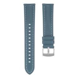 QUARKZMAN Leder Uhrenarmband 20mm Breite Schnellverschluss Flexibel Passend Atmungsaktiv Vintage Leder Uhrenarmband mit Federsteg für die meisten Herren Damen Uhren Smartwatches, Himmelblau von QUARKZMAN