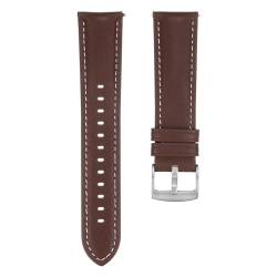 QUARKZMAN Leder Uhrenarmband 22mm Breite Schnellverschluss Flexibel Passend Atmungsaktiv Vintage Leder Uhrenarmband mit Federsteg für die meisten Herren Damen Uhren Smartwatches, Dunkelbraun von QUARKZMAN