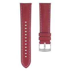 QUARKZMAN Leder Uhrenarmband 22mm Breite Schnellverschluss Flexibel Passend Atmungsaktiv Vintage Leder Uhrenarmband mit Federsteg für die meisten Herren Damen Uhren Smartwatches, Rot von QUARKZMAN