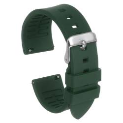 QUARKZMAN Silikon Uhrenarmband 18mm Breite Schnellverschluss Weiches Gummi Wasserdichtes Ersatzarmband mit silberner Edelstahlschließe für Männer Frauen, Grün von QUARKZMAN