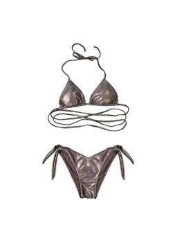 QUEEN HELENA Bikini Sets Damen 1095CD Pewter, L von QUEEN HELENA