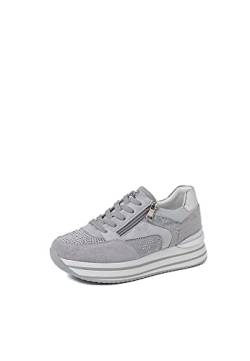 QUEEN HELENA Damen Turnschuhe Sneaker mit Plateau X28 61 Grau, 39 EU von QUEEN HELENA