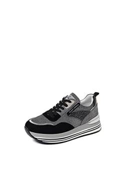 QUEEN HELENA Damen Turnschuhe Sneaker mit Plateau x28 30 schwarz, 36 EU von QUEEN HELENA