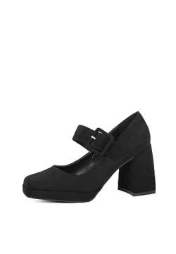 QUEEN HELENA Elegante Geschlossene Schuhe mit Plateausohle für Damen ZM9516 Schwarz, 39 EU von QUEEN HELENA