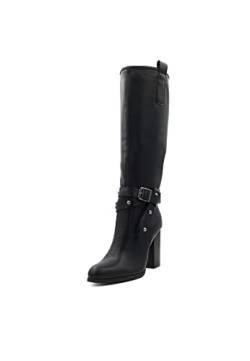 QUEEN HELENA Hohe Stiefel mit Hohem Absatz für Damen X27-183 Schwarz, 36 EU von QUEEN HELENA