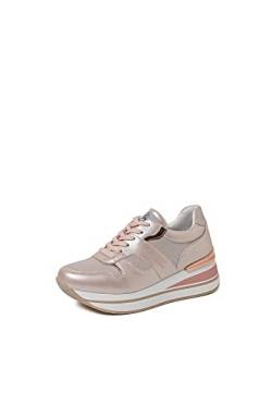 QUEEN HELENA Hohe Turnschuhe Sneakers Casual Plateau Plateau Keilabsatz Leichte Damen X28-36, X28 38 Rosa, 36 EU von QUEEN HELENA