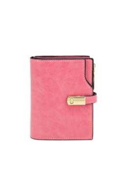 QUEEN HELENA Kurze Schmale Geldbörse Brieftasche mit Kartenfach PF22-6 Rosa von QUEEN HELENA