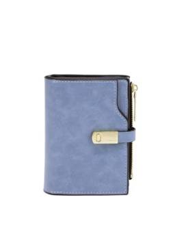 QUEEN HELENA Kurze Schmale Geldbörse Brieftasche mit Kartenfach PF22-6 himmelblau von QUEEN HELENA