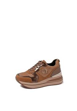 QUEEN HELENA Plateau-Sneakers für Damen X29-30 Braun, 37 EU von QUEEN HELENA