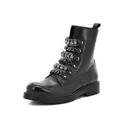 QUEEN HELENA QH2358 Stiefeletten aus Leder mit Nieten für Damen (Schwarz, Numeric_40) von QUEEN HELENA