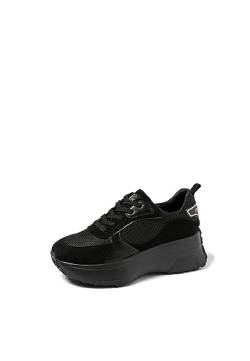 QUEEN HELENA Sneakers Platform Leichte Turnschuhe Casual Bequeme Damen X29-28, X29 28 Schwarz, 37 EU von QUEEN HELENA