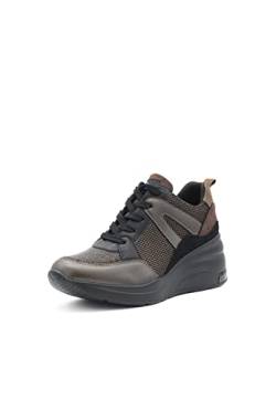 QUEEN HELENA Sneakers mit Keilabsatz für Damen X27-60 Bronze, 38 EU von QUEEN HELENA