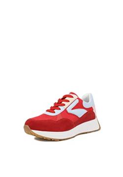 QUEEN HELENA Turnschuhe mit Plateau Sneaker Damen X28-55, rot, 38 EU von QUEEN HELENA