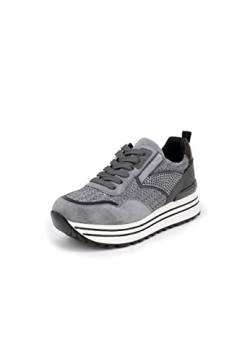 QUEEN HELENA Turnschuhe mit Plateau Sneaker High für Damen X27 19 Grau, 41 EU von QUEEN HELENA