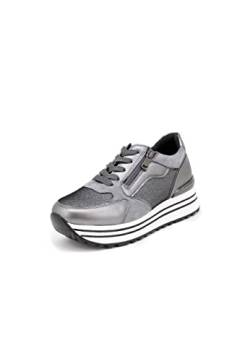 QUEEN HELENA Turnschuhe mit Plateau Sneaker High für Damen X27 22 grau, 36 EU von QUEEN HELENA