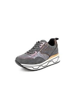 QUEEN HELENA Turnschuhe mit Plateau Sneaker High für Damen X27 46 Grau, 38 EU von QUEEN HELENA