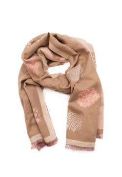 QUEEN HELENA Warmer Gemusterte Winterschal für Damen SC202 Apricot, Einheitsgröße von QUEEN HELENA