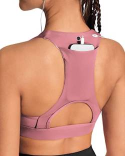 QUEENIEKE Damen Medium Support Riemchen Zurück Energy Sport BH Baumwolle Gefühl Farbe Rosa Tasche Größe XL von QUEENIEKE