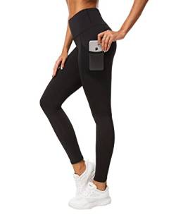 QUEENIEKE Damen Yoga Leggings Power Flex Mesh Mittlere Taille 3 Handytasche Gym Laufhose von QUEENIEKE