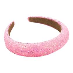 Knoten Glitzer Stirnband Weiches Stirnband Bar Bühne Singen Tanz Party Stirnband Glitzer Haarschmuck für Frauen und Mädchen Dünnes Stirnband (Pink, One Size) von QUINTRA