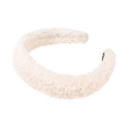 Lammwoll-Fleece-Stirnband, geknotetes Stirnband, Haarschmuck, Waschstirnband Musik Stirnband (White, One Size) von QUINTRA