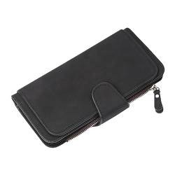 QUINTRA Frauen Bifold Wallet Clutch Kartenhalter Geldbörse Organizer Damen Geldbörse Geldbörse Multi Color Card Position Handytasche Brieftasche Damen Klein Vintage (Black, One Size) von QUINTRA