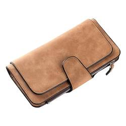 QUINTRA Frauen Bifold Wallet Clutch Kartenhalter Geldbörse Organizer Damen Geldbörse Geldbörse Multi Color Card Position Handytasche Brieftasche Damen Klein Vintage (Brown, One Size) von QUINTRA