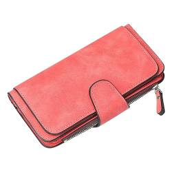 QUINTRA Frauen Bifold Wallet Clutch Kartenhalter Geldbörse Organizer Damen Geldbörse Geldbörse Multi Color Card Position Handytasche Brieftasche Damen Klein Vintage (Red, One Size) von QUINTRA