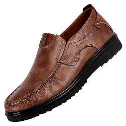 QUINTRA Herren-Freizeitschuhe, Slip-on-Wanderschuhe, atmungsaktiv, bequem, modisch, Loafer, Turnschuhe, Fahrschuhe für Herren, Business, Arbeit, Büro Herren Schuhe Schwarz 42,5 (Khaki, 46) von QUINTRA