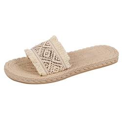 QUINTRA Sommermode Saison einfache flache Unterseite Flip Flops Außenbekleidung Strand lässige Damen große Sandalen Hausschuhe Spinning Schuhe Damen von QUINTRA