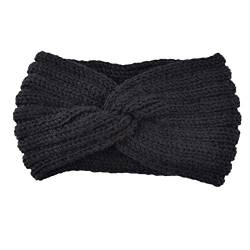 Winter Strick weiches Headband Stretch Frauen Headband Headband Schwitzen Kleidung (Black, One size) von QUINTRA