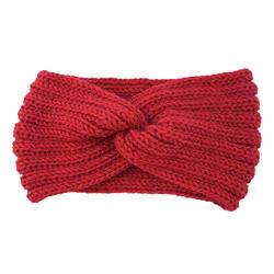 Winter Strick weiches Headband Stretch Frauen Headband Headband Schwitzen Kleidung (Red, One size) von QUINTRA
